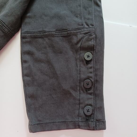 Anthropologie Button Leg Utility Pant Size 29 Black Soft Lyocell Blend Twill NEW - Picture 6 of 11